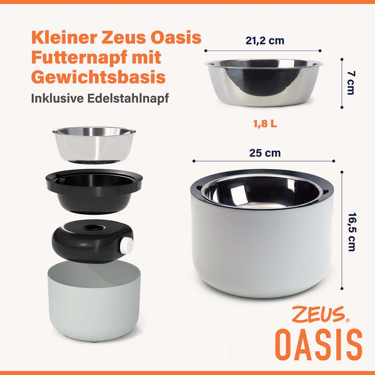 Enthält 1 kleinen Edelstahlnapf