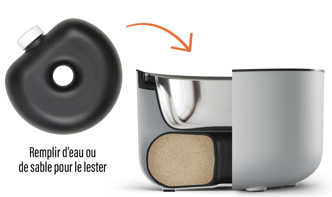 Remplir d’eau ou de sable pour le lester